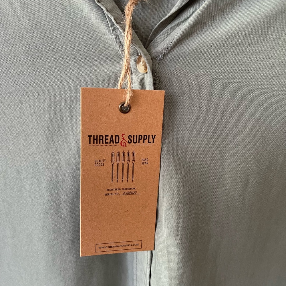 Thread & Supply Sage Green Button-Front Shirt - Picture 4 of 7